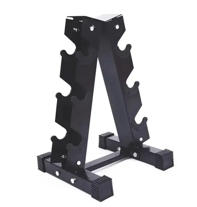 Triangle dumbbell set rack multi-level weight storage rack suitable for family gym