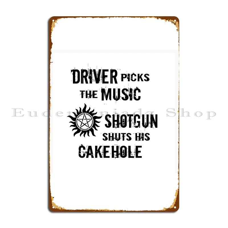 supernatural driving rules Metal Plaque Poster Customize Mural Create Painting Club Tin Sign Poster