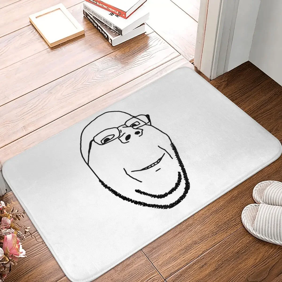 

Smiling Wholesome Wojak Soyjak Non-slip Doormat Floor Mat Sand Scraping Carpet Rug for Kitchen Entrance Home Footpad Mats