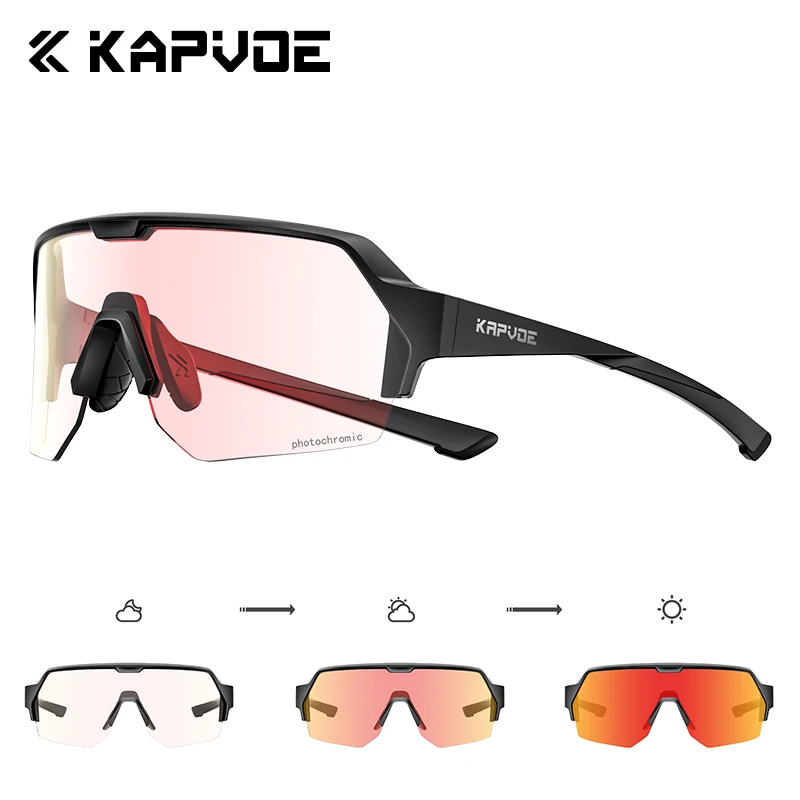 

KAPVOE новые фотохромные уличные солнцезащитные очки для шоссейного велосипеда, женские спортивные очки UV400 MTB, очки для вождения велосипеда, мужские очки