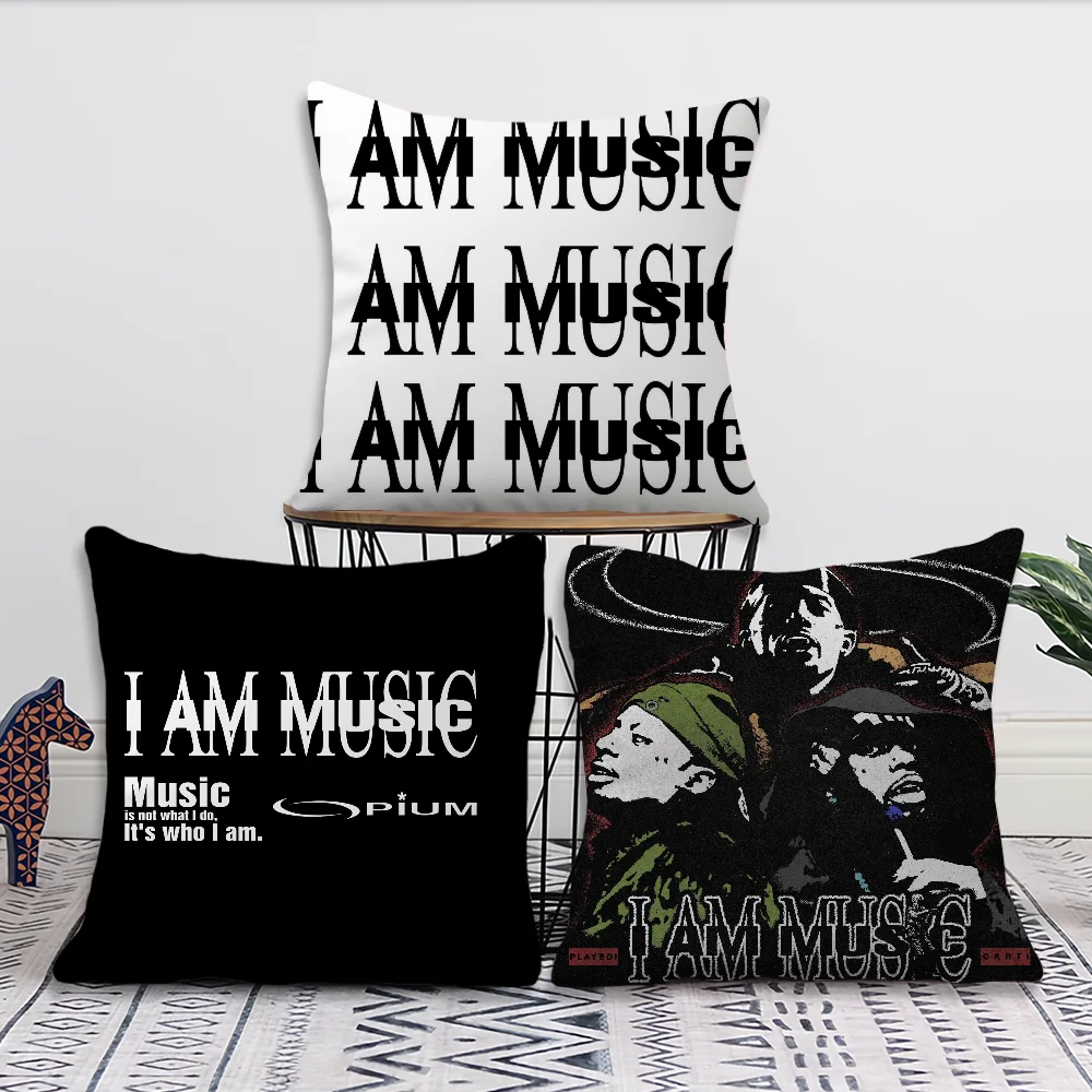 Playboi Carti I Am Music Rap Pillow Case Fan Style Square Home Decor Cushion Cover Design Printed