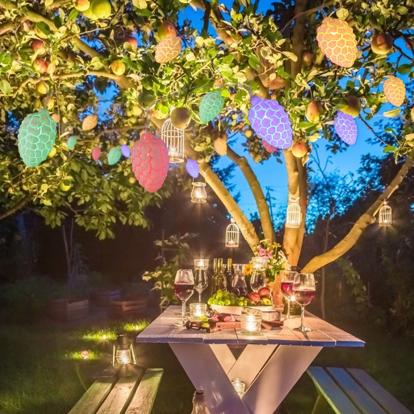 

1Set LED String Light Pine Cones Design Outdoor Garden Decor Energy Saving Decorative Yard Party Lamp Light String