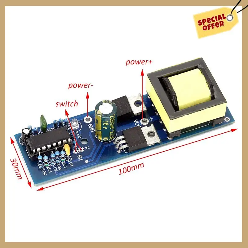 Placa de circuito de refuerzo inversor de 150W, módulo convertidor de refuerzo de alto voltaje, transformador DC-AC de 12V a 110V 220V DC-AC-WMAN