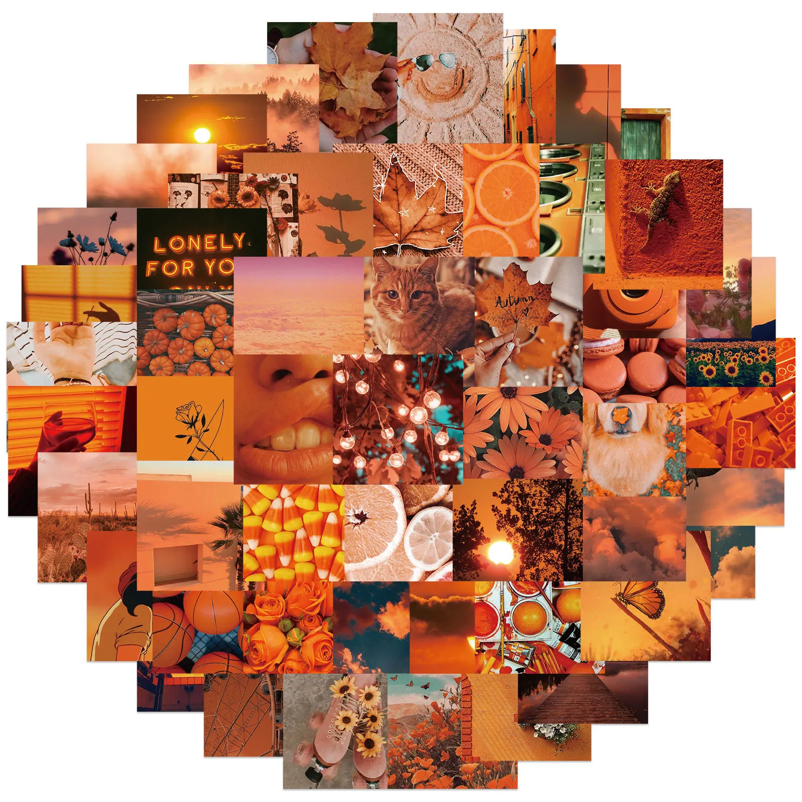 

56PCS Vsco Girls Cute Orange Stickers For Skateboard Phone Laptop Fridge Suitcase Car Sticker Decal DIY Waterproof Kid Toy Gifts