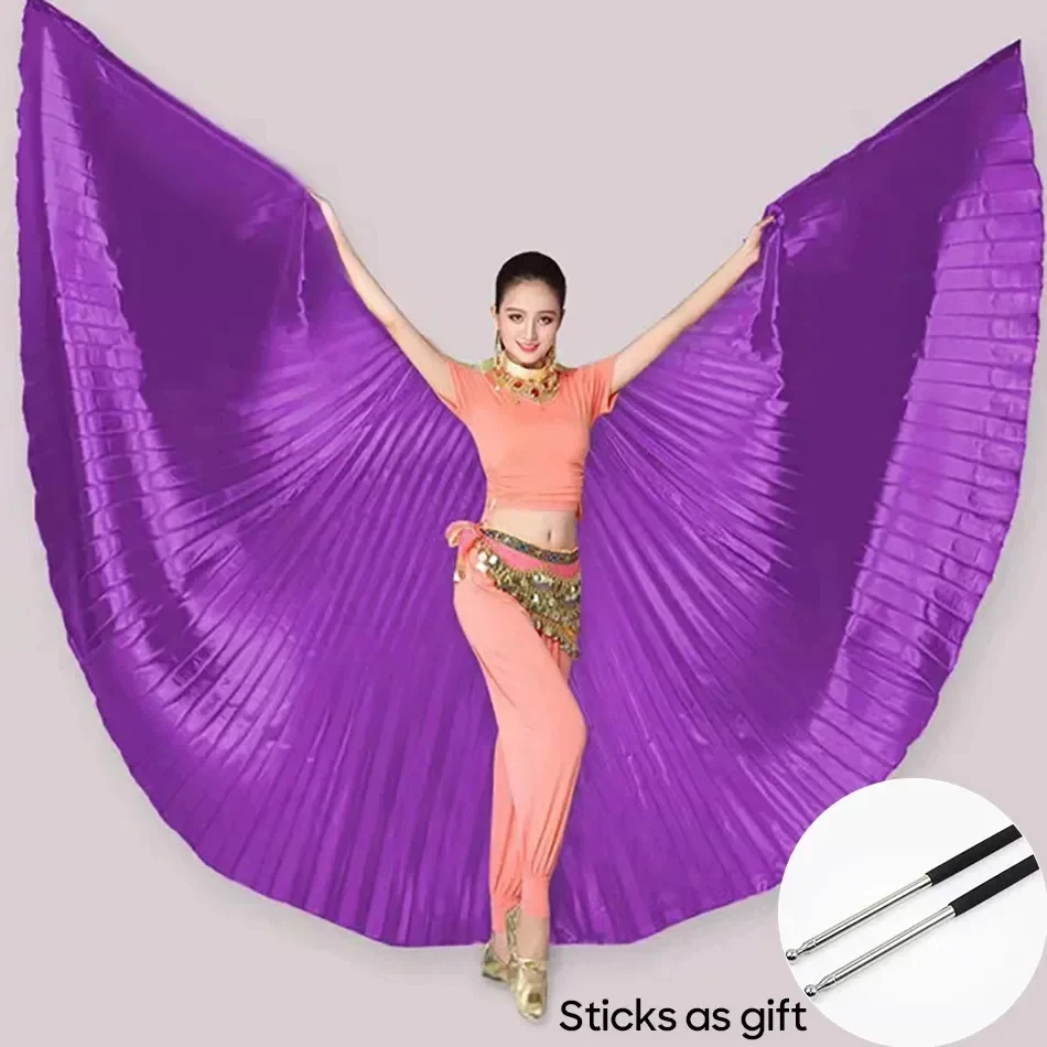 Belly Dancing Gold and Multi Colors Options Egyptian Isis Wings Women Stage Performance Wear With Sticks Belly Dance Accessories