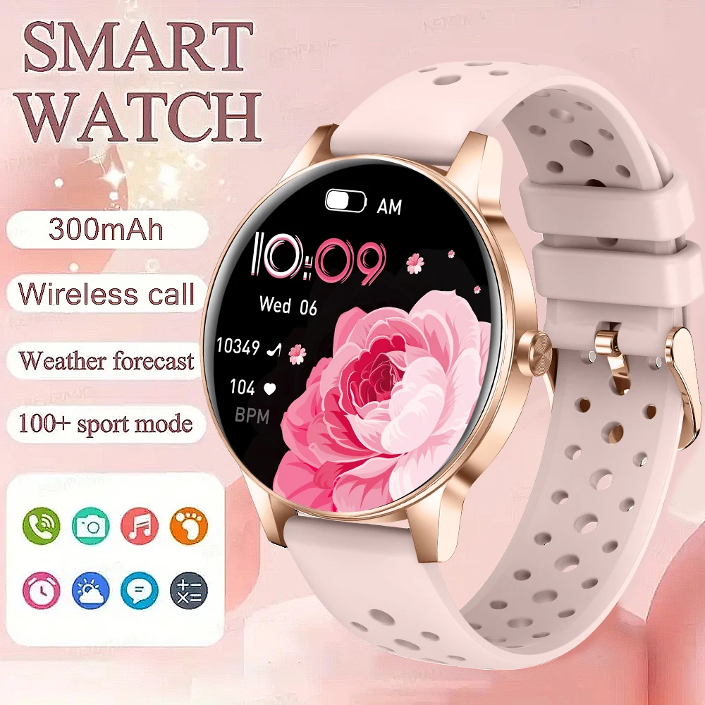 

Новые умные часы унисекс 2025 года, большой экран 1,27 дюйма, функция беспроводного звонка, 100 + спортивный режим, ультратонкие дизайнерские умные часы 9 мм