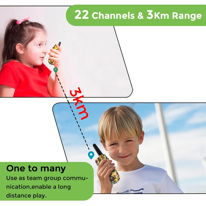 2022 New Kids Walkie Talkie Celular Handheld Transceiver Highlight Phone Radio Interphone 3KM Mini Talkie Walkie Toys Gifts