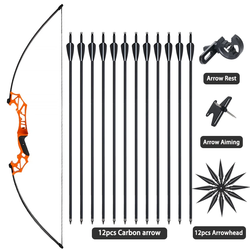 

54 дюймовый Рекурсивный лук и набор стрел для стрельбы из лука 20-50 фунтов комплект для правой руки лук для взрослых начинающих Охота для тренировок на открытом воздухе