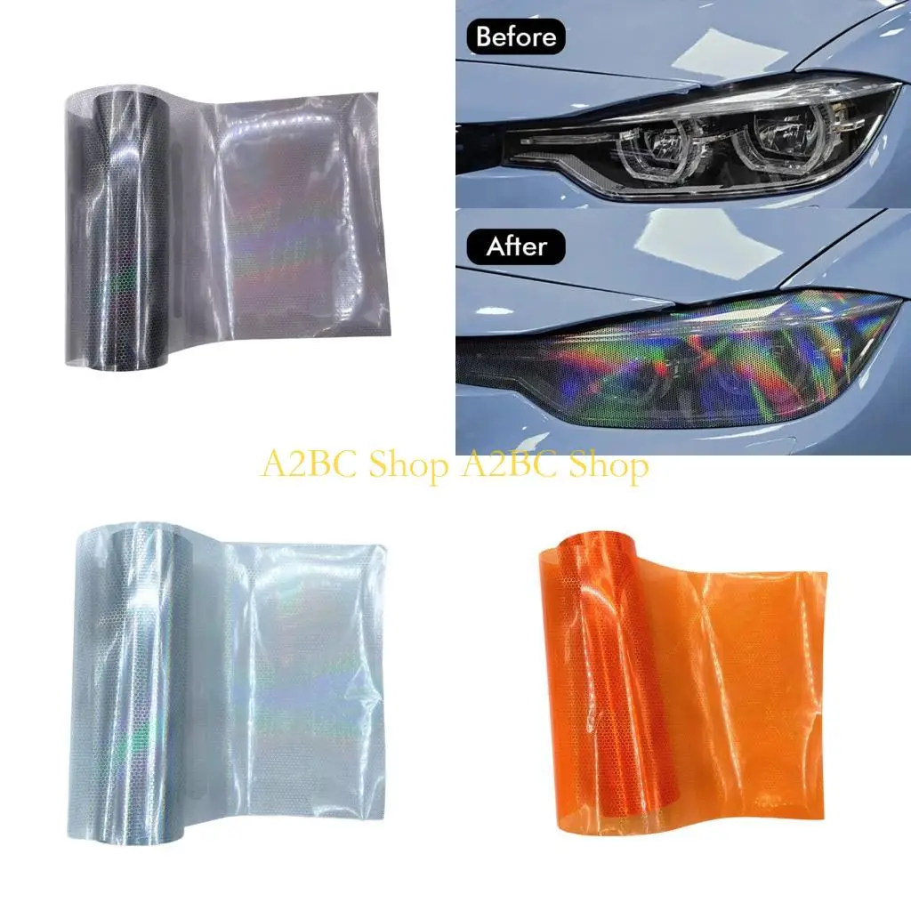 

A2BC Универсальная автомобильная защитная наклейка для фар и задних фонарей, пленка с шестиугольными лазерами, простая установка