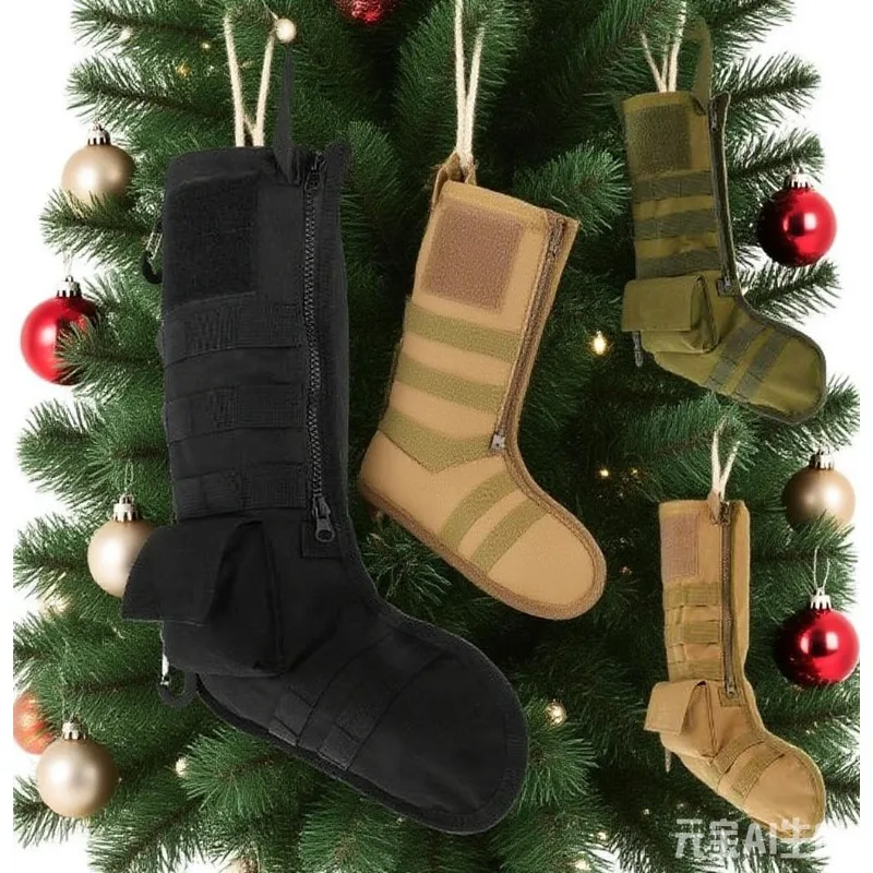 

2026 Новогодние тактические рождественские чулки для спорта на открытом воздухе, поясная сумка для хранения, подвесной орнамент, городские сумки для бега