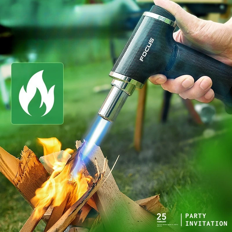 Focus BBQ Spray Gun New Windproof Inflatable Lighter Moxibustion Cigar Baking Roasted Pig Hair Igniter Barbecue Welding Gun