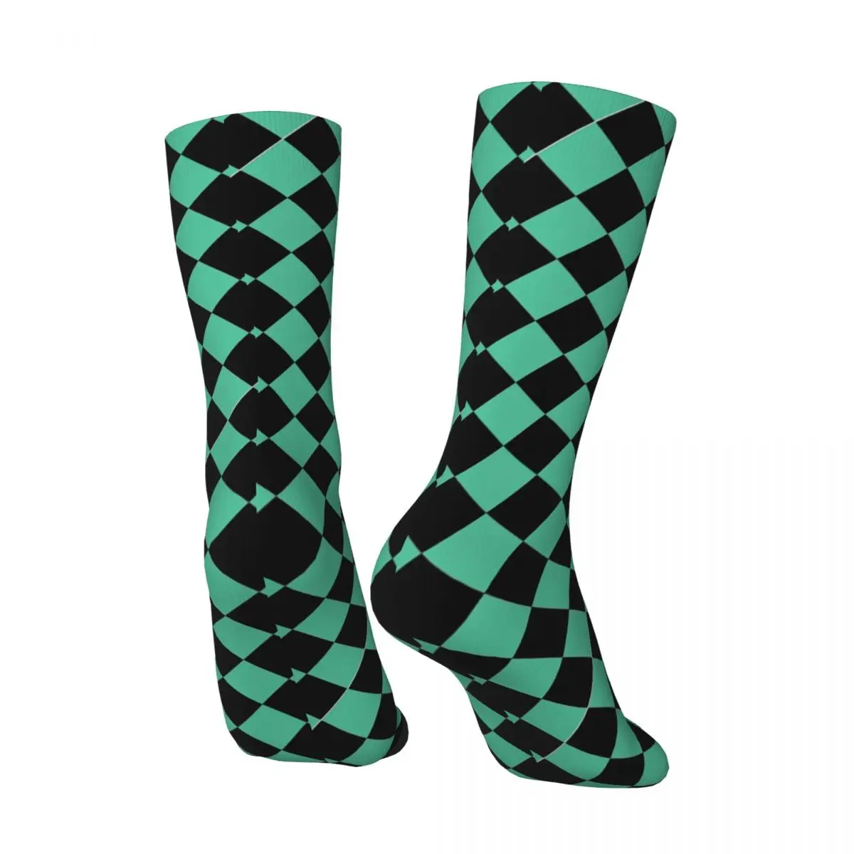 Vintage Tanjirou Kamado Muster Dämonen töter Herren Kompression socken Unisex Street Style nahtlos bedruckte Neuheit Crew Socke