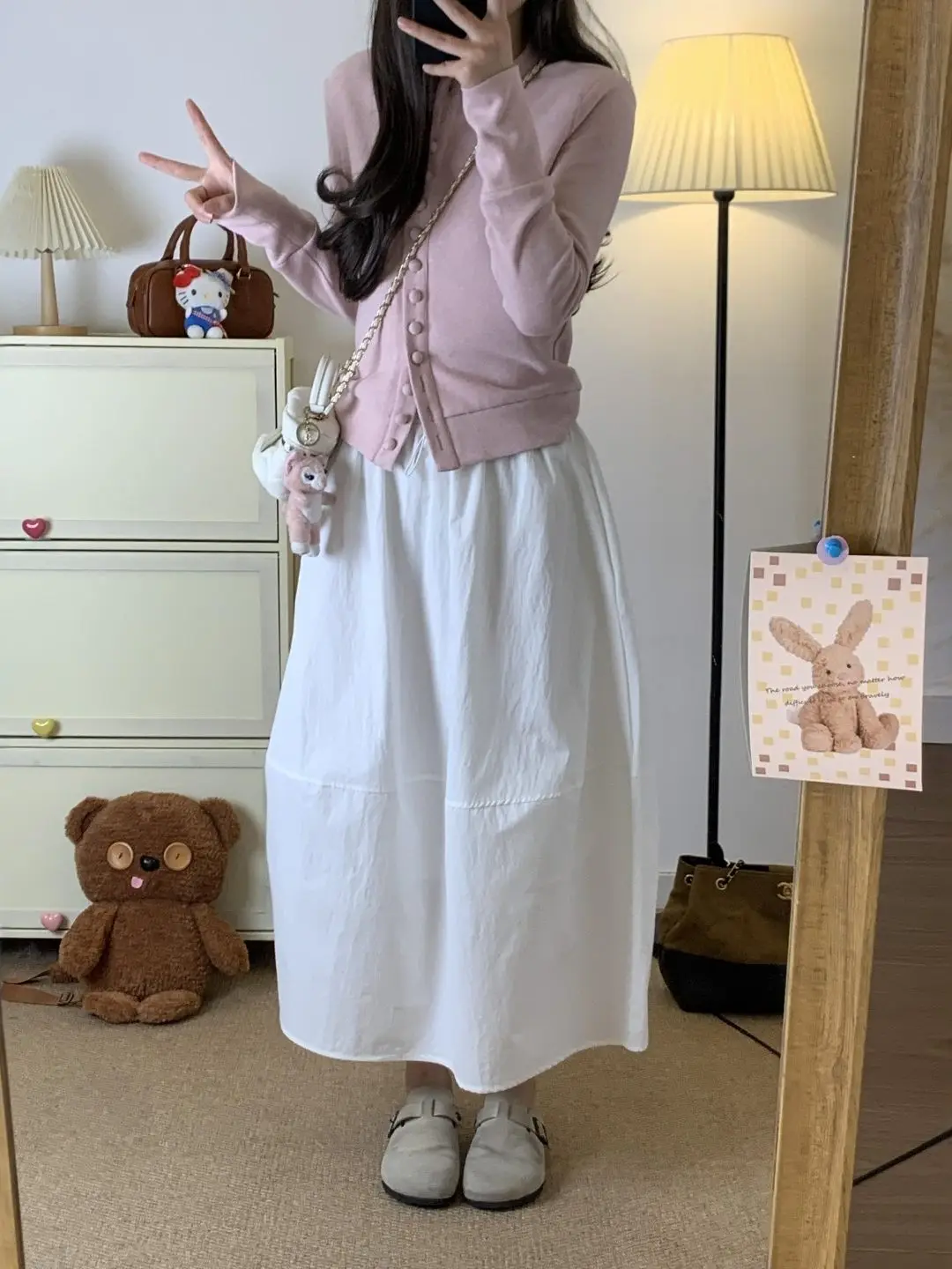 

Юбка А-силуэта больших размеров, весенняя модная молодежная юбка миди с высокой талией в корейском стиле, повседневная одежда для любого типа фигуры