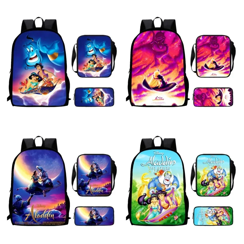 Cartoon Aladdin Child School Backpack With Shoulder Bags Pencil Bags For Kindergarten,Light Weight School Bags For Boys Girls