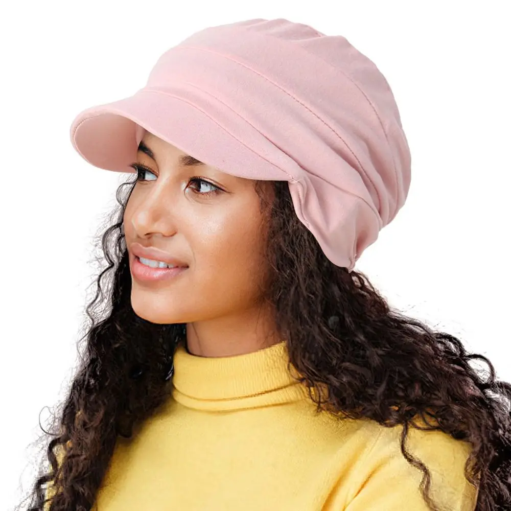Stylish Breathable Slouch Hat Satin Lined Adjustable Slouchy Caps Cozy Oversized Beanie For Frizzy Curly Hair