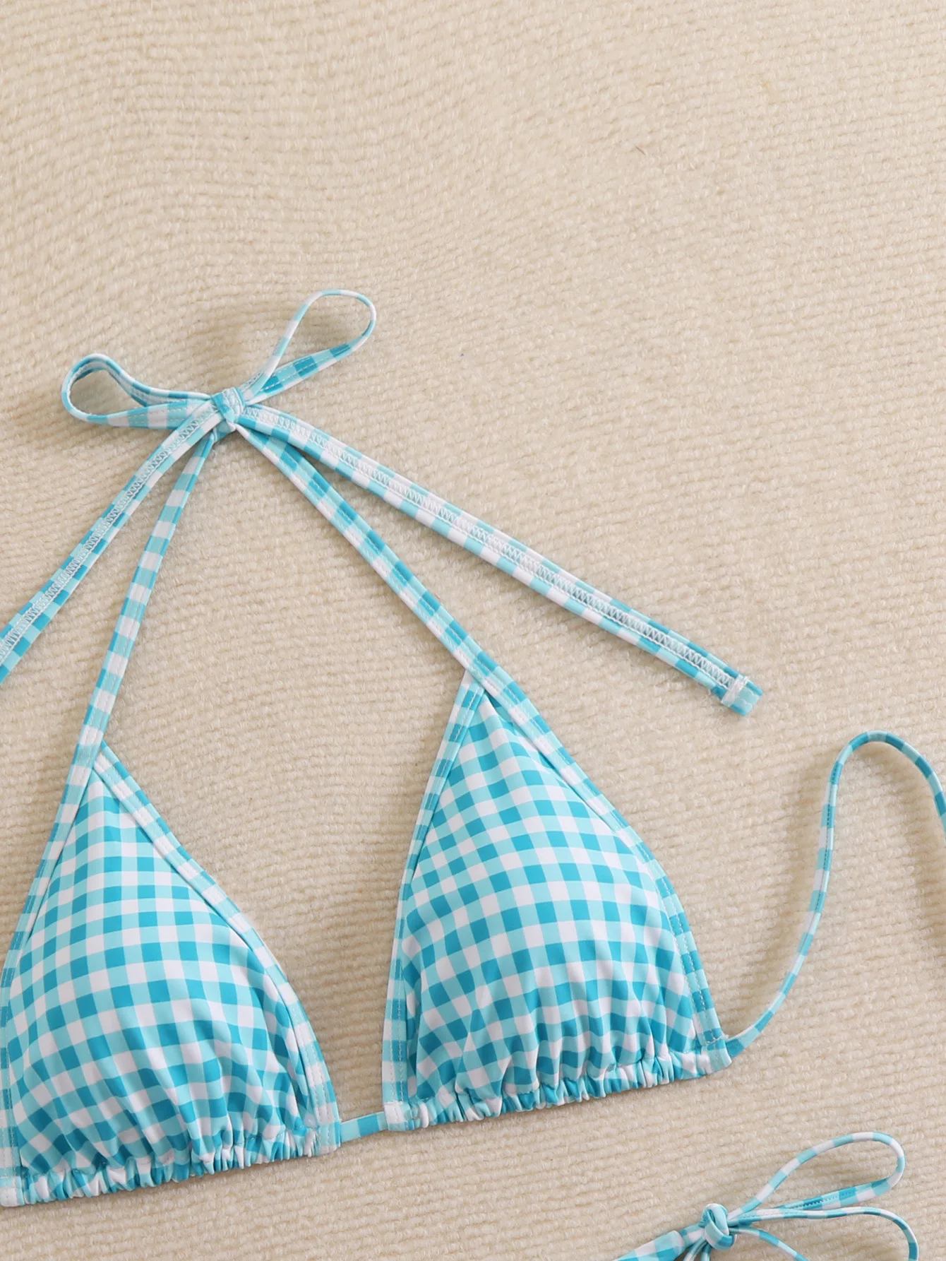 مثير السماء الزرقاء منقوشة البيكينيات الصغيرة مجموعات قطعتين الرسن التعادل المايوه ملابس السباحة conjunto دي بيكيني Tankini بحر biquini #4