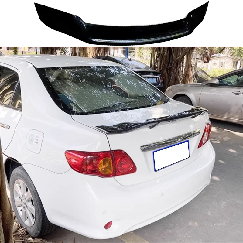 For Toyota Corolla Altis 2007-2013 R Style Rear Trunk Lid Duck Car Spoiler Wings Black Carbon Painted Tuning  Parts