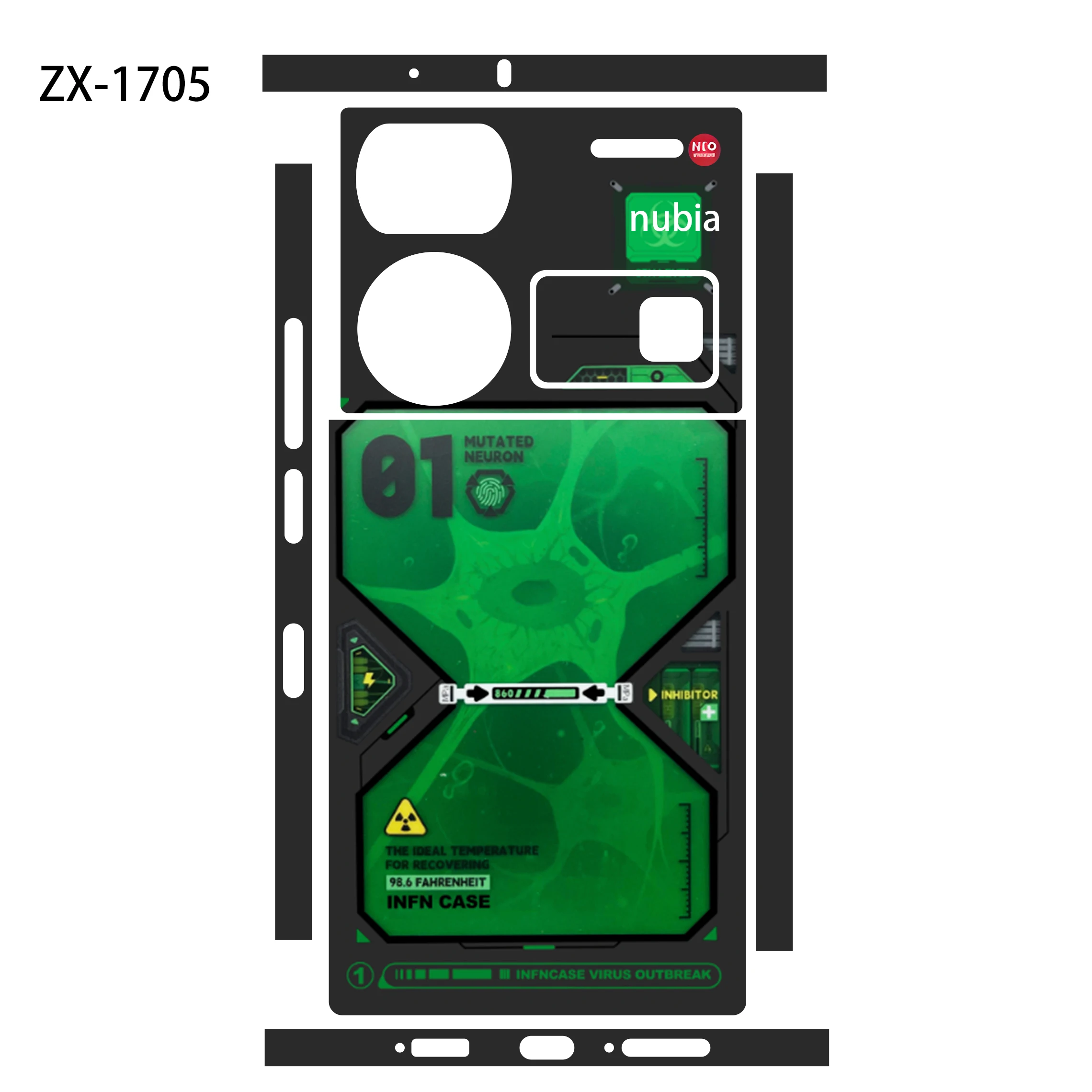 Stiker Warna-warni 3M untuk Nubia Z70 Z60 Ultra 5G Pelindung Layar Belakang Film Pelindung Kulit Sisi Engsel Z50 Ultra