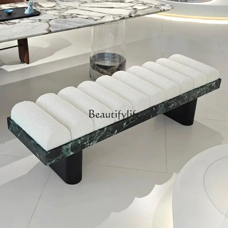 

FG52Italian light luxury cloakroom bench modern simple marble high-end tea stool