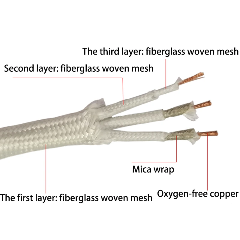 Mica High Temperature Cable Resistant 500 ℃ 20/18/17/15/13/11/9AWG 1/2/3/4Cores Flame Retardant Electromagnetic Heating Cable