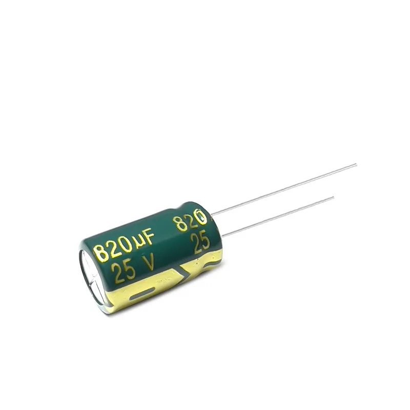 65pcs 25V 820uF Electrolytic Capacitor High Frequency Low ESR Long Life Green Gold 10x17mm for Power Supply