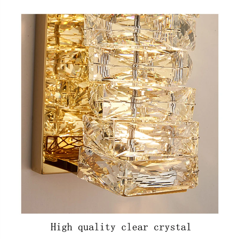 Modern New Designer Crystal Wall Sconce For Bedside Bathroom  Corridor Aisle Tv Background  Lamp Home Decor Lighting Fixture