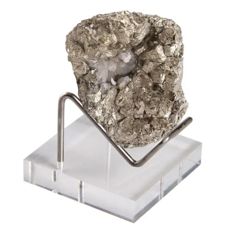 Metal Arm Mineral Stand Display Holder Rack Support Acrylic Base For Crystal Minerals Ores Agate Rocks For Home OfficeShow Room