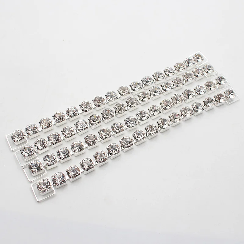 New 6Pcs 13 * 162MM Single Drainage Diamond Decorative Chain/Bikini Connection Buckle for Shoulder Strap Clothing Dress Accessor