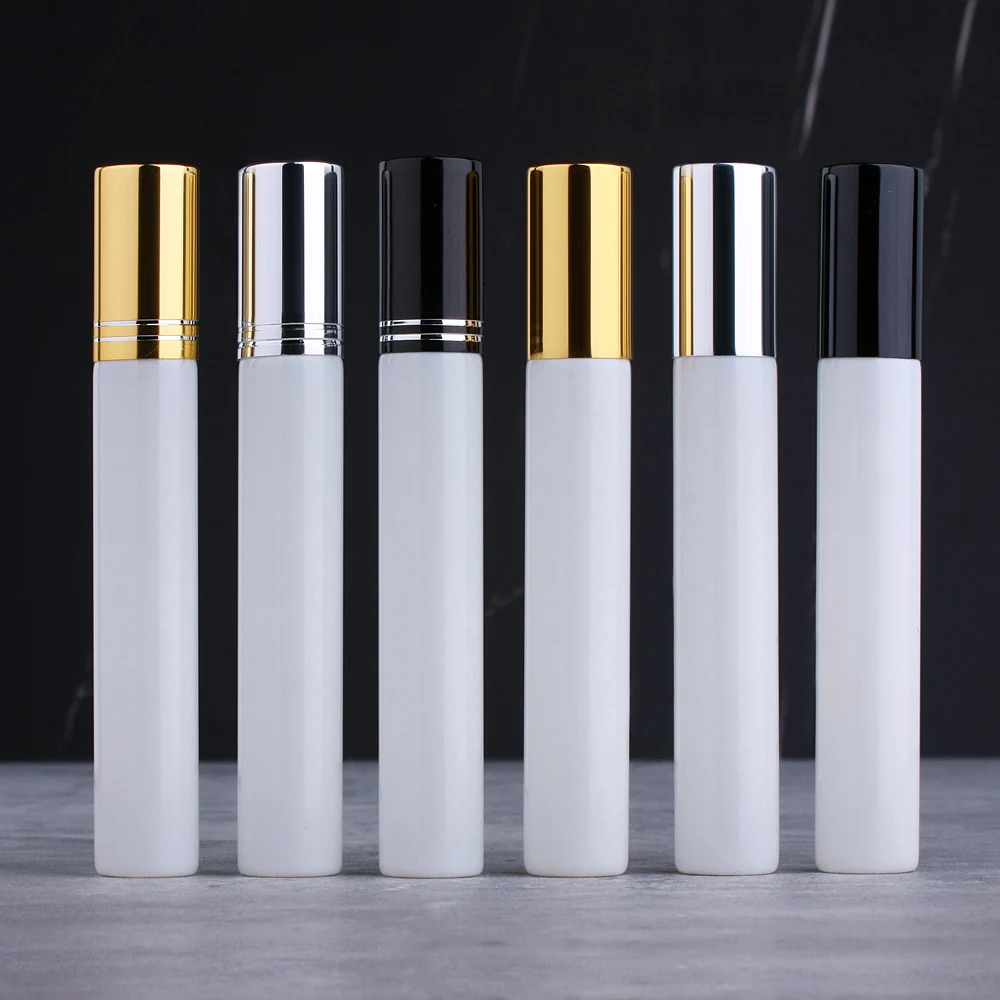 

15ml Shiny White Perfume Spray Thin Glass Perfume Bottle Spray Atomizer Empty Sample Vials Refillable Bottle