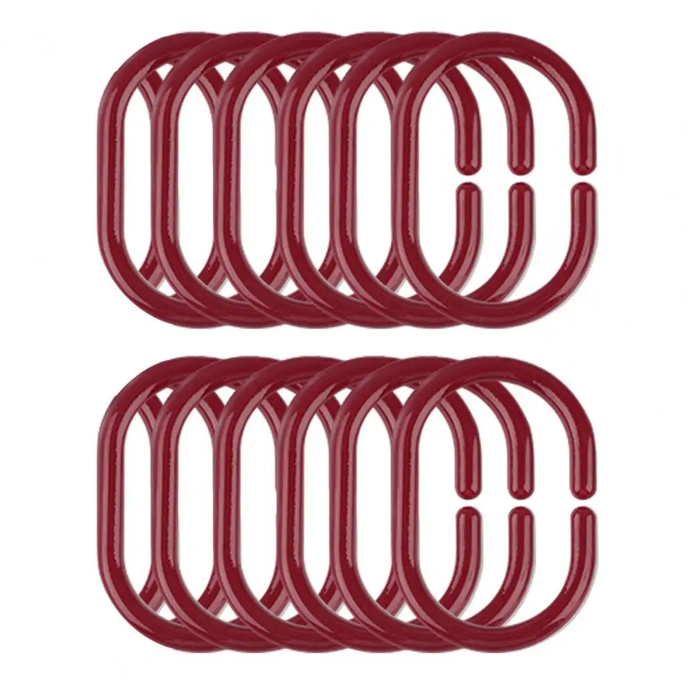 12Pcs Shower Curtain Hook Universal Bathroom Shower Rod C-shaped Ring Hanger Holder Bathroom Curtain Accessories 커튼 후크