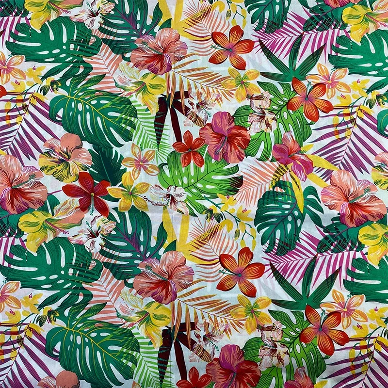 1M/2M/5M 100%Cotton Poplin printed fabric tropical style DIY hand sewn summer beach pants children\'s clothing hat dress cloth