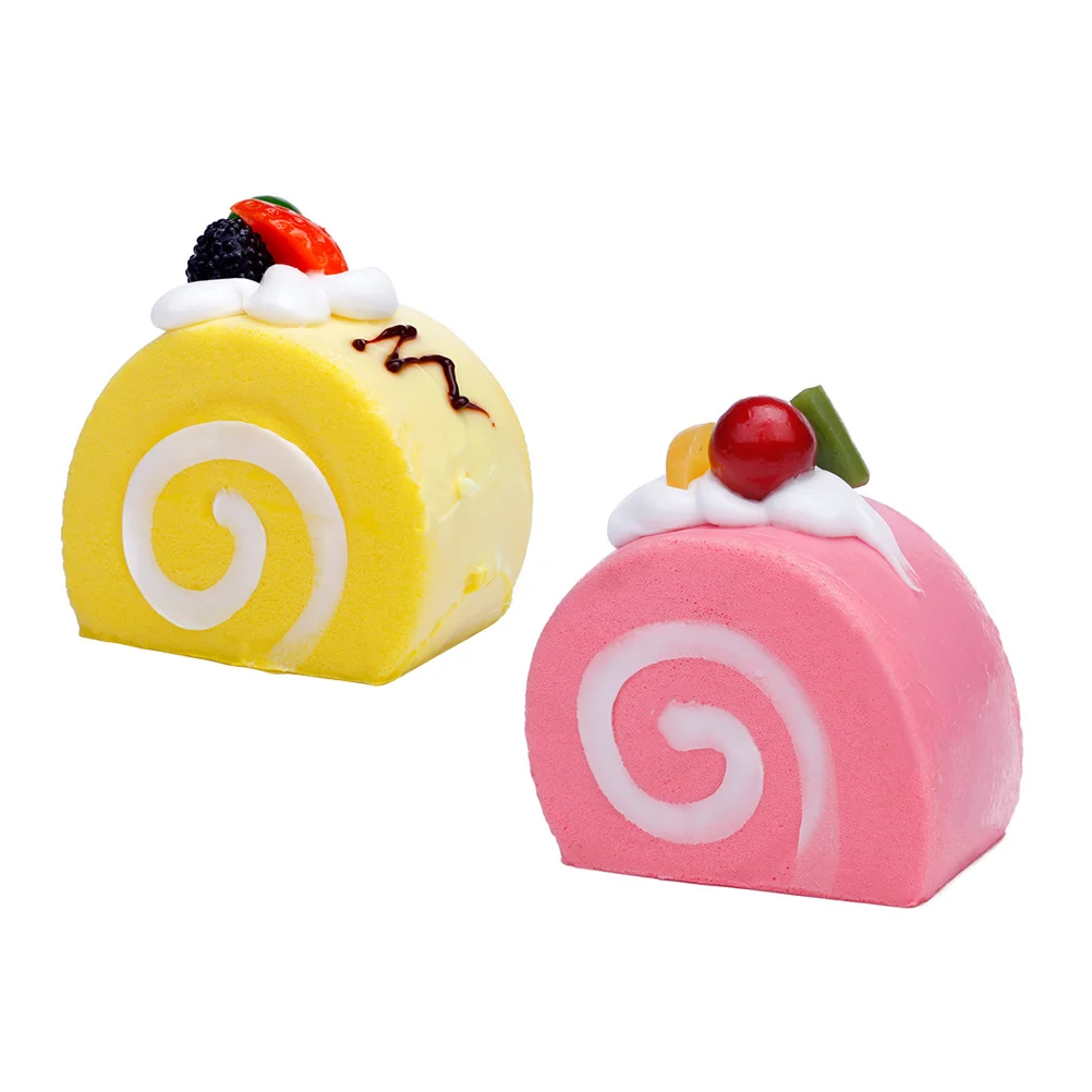 

2 Pcs Simulated Cake Decorations Artificial PU Models Photography Props Bakery Dessert Display Home Kitchen Office Store Mall