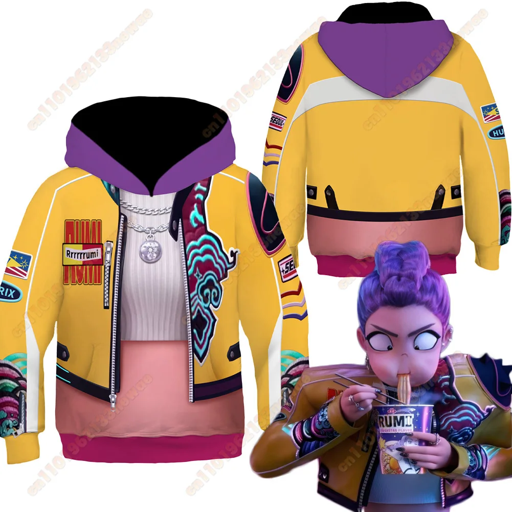 

kids Fancy Dress KPop Rumi Cosplay For Girls Hoodie Clothing 2025 Movie Demon Hunter Costume Teen 6 to 14 Years Fantasia Outfits