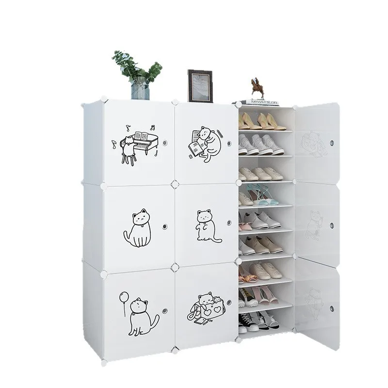 

Simple dust-proof shoe rack, multi-layer household e****mic dormitory, large-capacity space-saving shoe cabinet, assembled an
