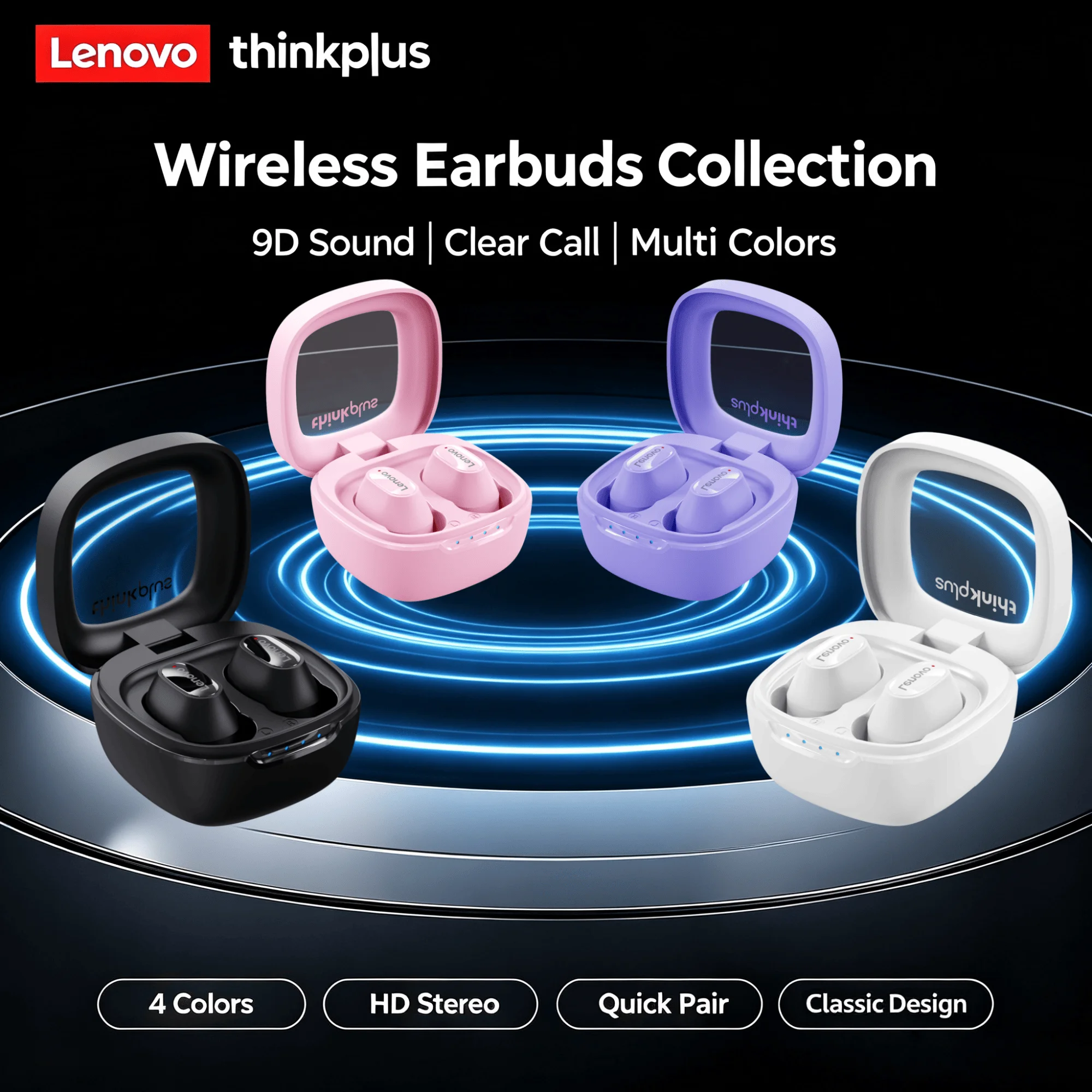 Lenovo XT62 Earphones In Ear Earbuds Bluetooth Wireless Headset Stable Connection HIFI Audio Lightweight Comfort Wear Earpiece