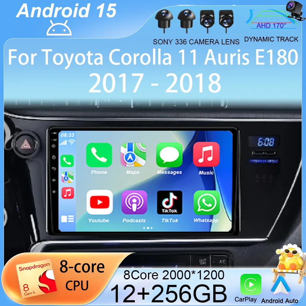 

Android 15 Car Radio For Toyota Corolla 11 Auris E180 2017 - 2018 QLED Autoradio DSP RDS ADAS WIFI Stereo Multimedia NO DVD