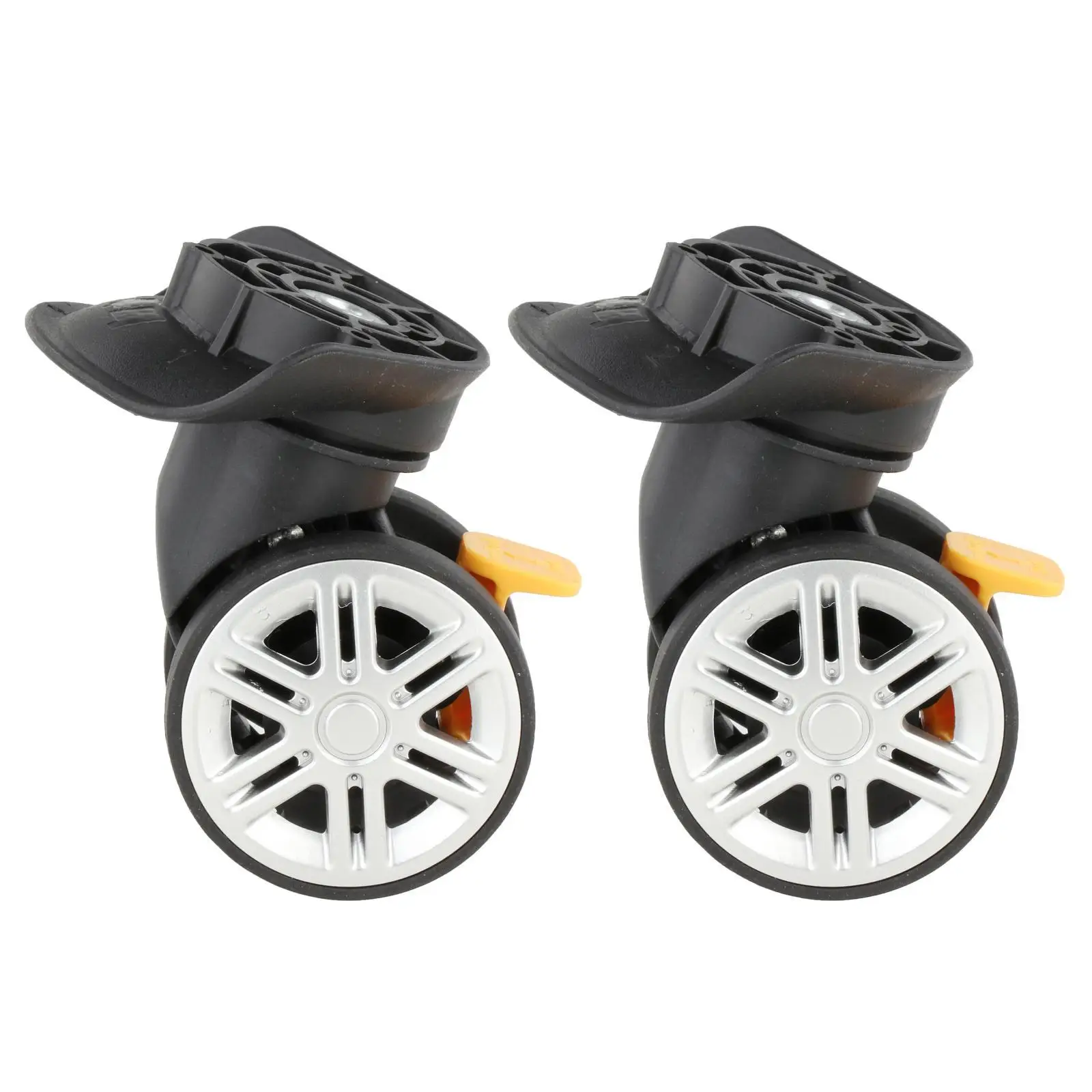 2Pcs Replacement Luggage Wheels A19 360 Degree Rotation Double Row Roller Universal Luggage Mute Wheel for Travel Suitcase Black