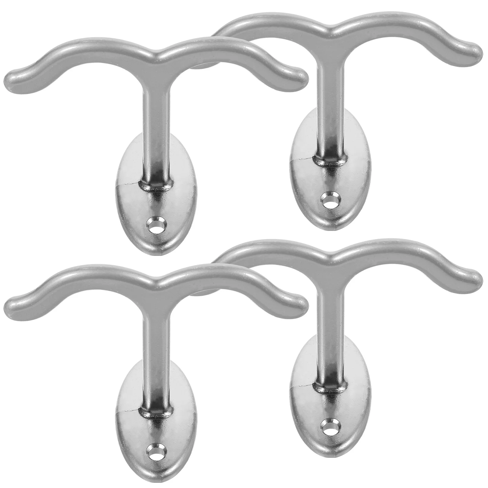 4 Pcs Hooks Ceiling Double Claw Two Prong Retro Clothes Towel Rack White Hats Hanging Baby