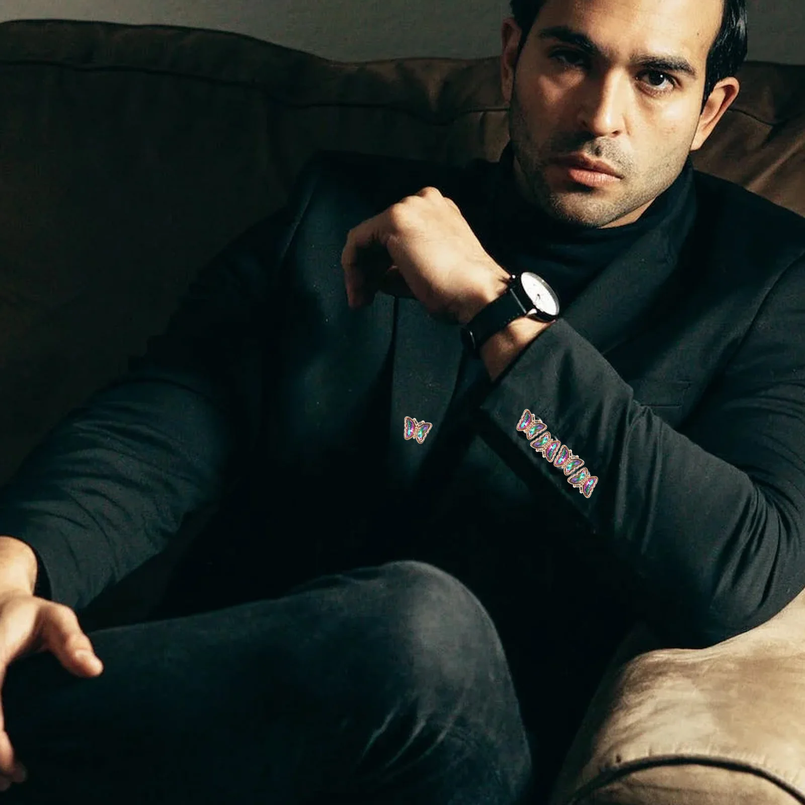 

10Pcs Shining Butterfly Sewing Buttons Decorative Flat Metal Buttons for Clothes DIY Crafts Replacement Button Assortment