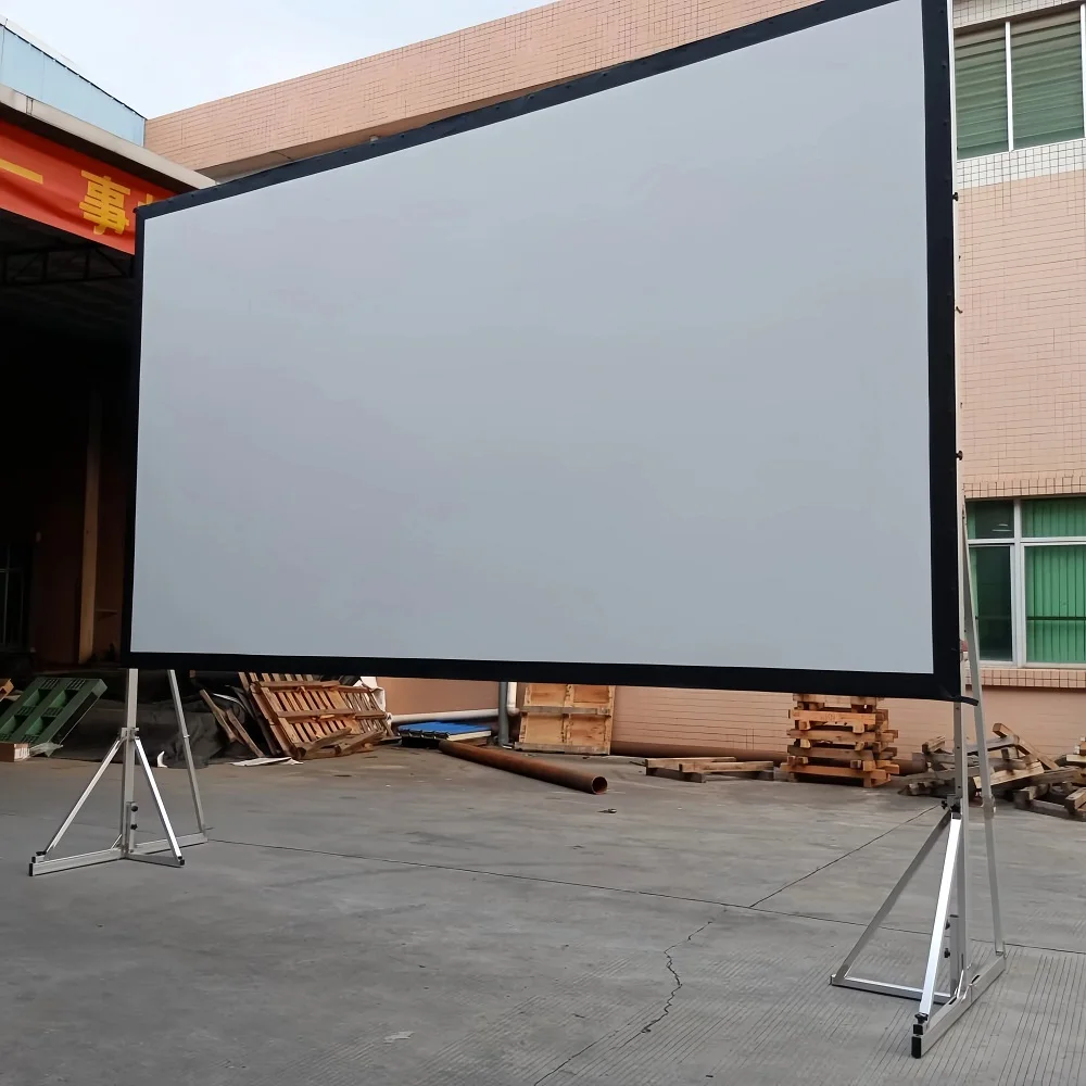 300 Inch Fast Fold Projection Screen with Flight Case Heavy Duty Aluminum Frame Projector Screen for Outdoor Events Stage Rental