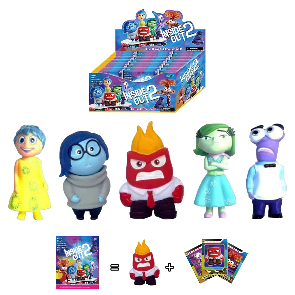 20Pcs Inside Out 2 Figure Anime Joy Sadness Angry Action Figurine Disgust Doll Kits Collection Model Toy Birthday Gift Wholesale