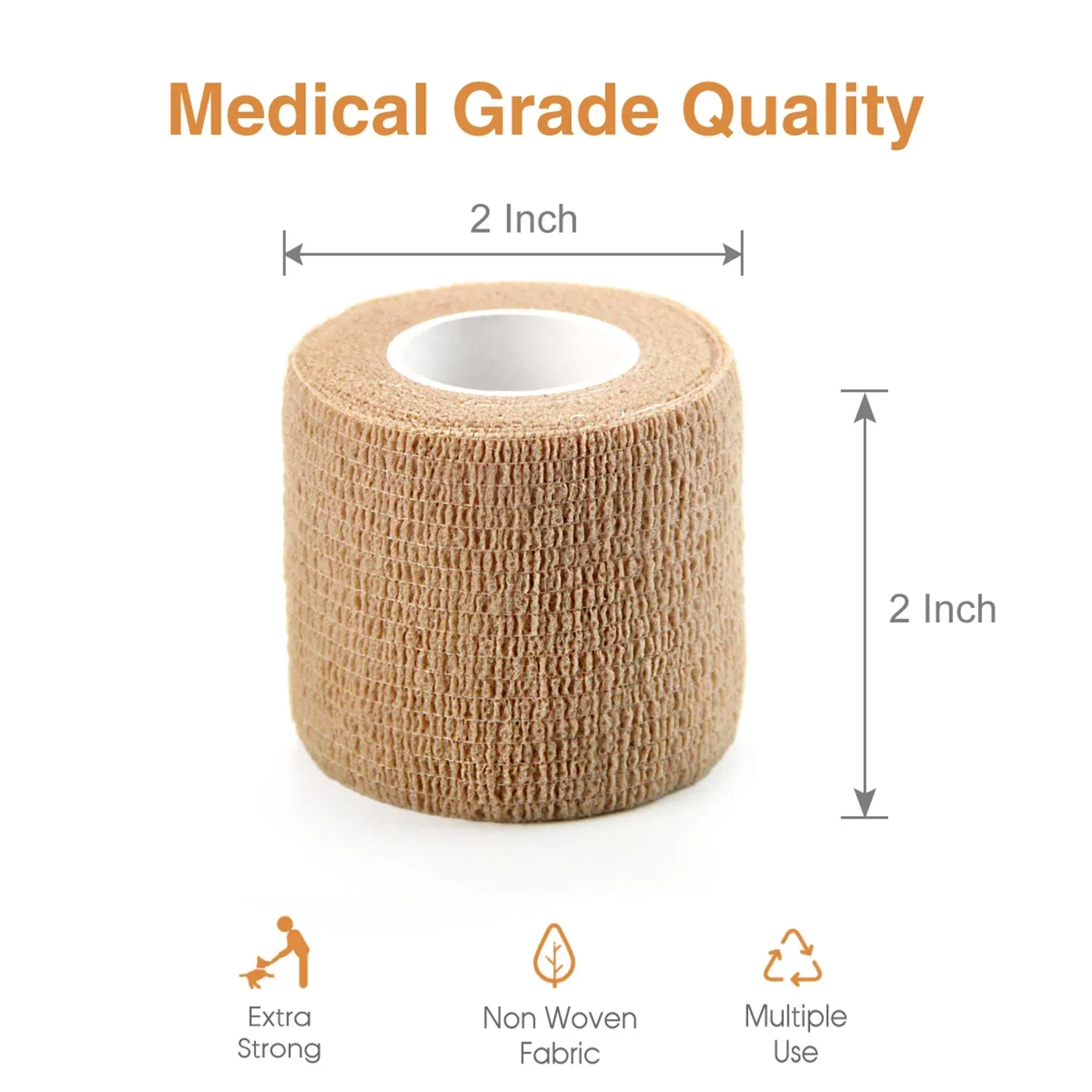 Großhandel 24 Rollen Bandage Atmungsaktive Selbsthaftende Bandage für Menschen & Haustiere Athletische Elastische Kohäsive Bandage Selbstklebend – Detail 2