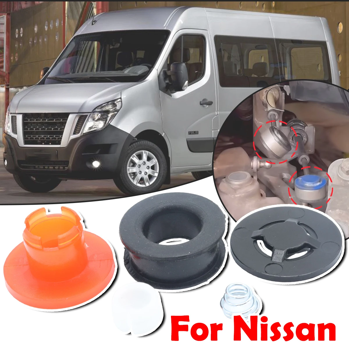 

For Nissan NV400 X62 Upgrade Gear Shift Cable Linkage End Rod Bushing Gearbox Shifter lever Selector Adapter Grommet Repair Kit