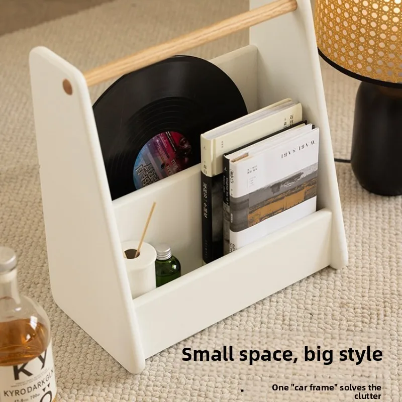 Nordic Solid Wood Desktop Book Stand Portable Magazine Rack Small Bookshelf for Office Home Desk Movable Storage Organizer