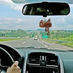 Horse Saddle Car Decor 2D Novelty Western Acrylic Hanging Decor Gift For Horses Lovers Car Interior Accessories car toys