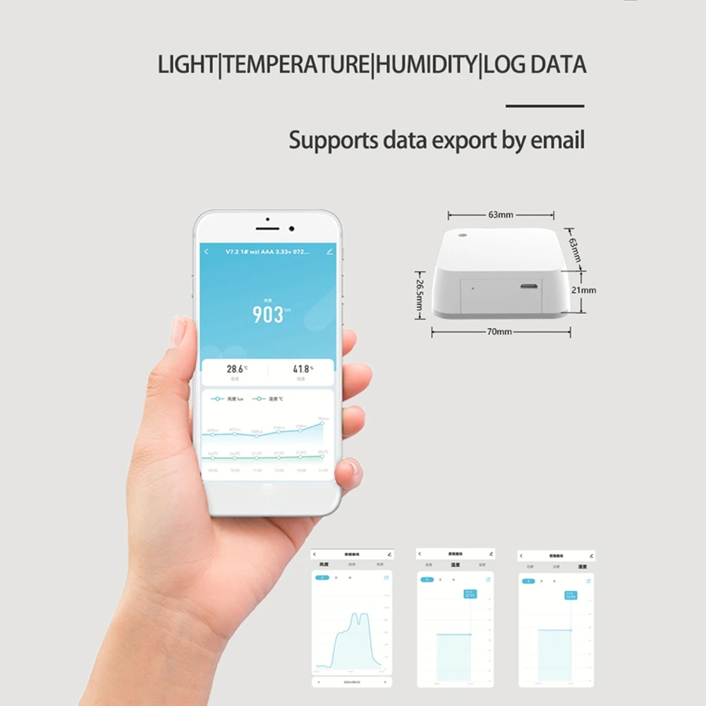 Smart Sensor Tuya Zigbee Photometer Thermohygrometer Smart Light Sensor Hygrometer Environmental Monitor Brightness Detector