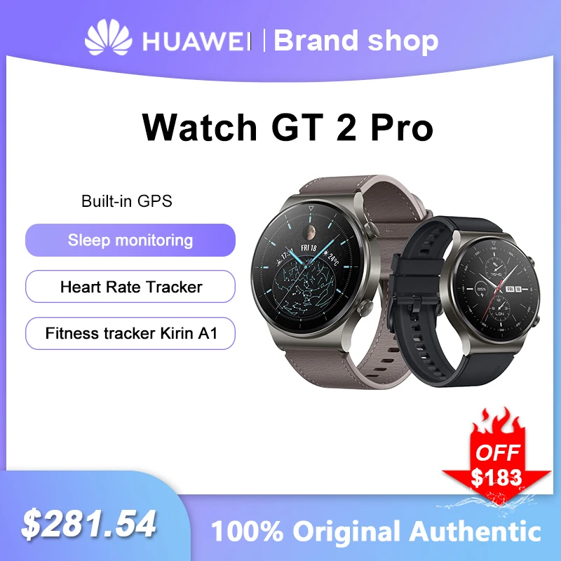 

Original HUAWEI Watch GT 2 Pro SmartWatch Wireless Charging Kirin A114 Days Battery Life GPS Heart Rate Tracker Sports Bracelet