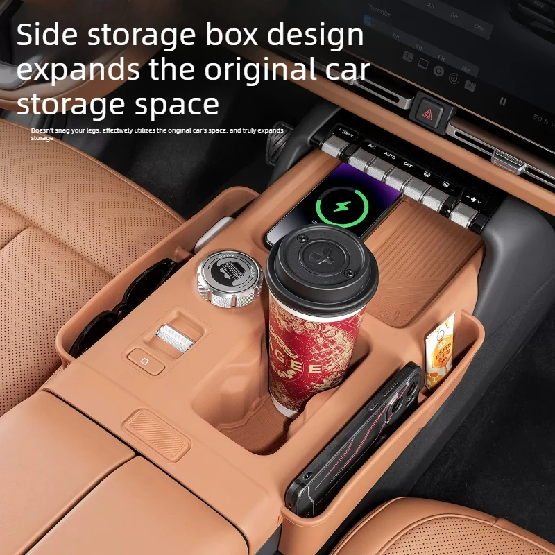 For ICAUR V27 Central Control All-inclusive Storage Silicone Pad Wireless Water Filling Cup Holder Upgrade Car Accessories Tools