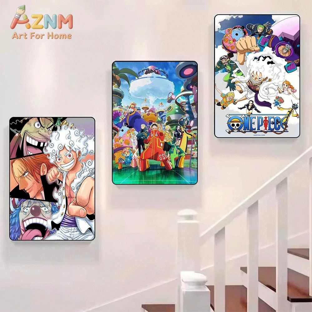One Piece Anime Canvas Wall Art No Frame Gear 5 Luffy Shanks Buggy Manga Print Painting Bedroom Living Room Home Wall Decor Po view 5
