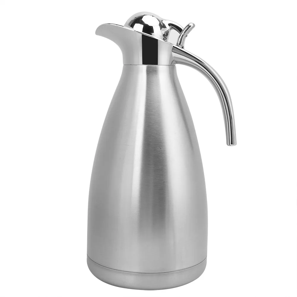 

Double-Layer Vacuum Thermos, 2l Household European 304 Stainless Steel Natural Color Coffee Pot, Warmer, Hot Cold Water Bottles